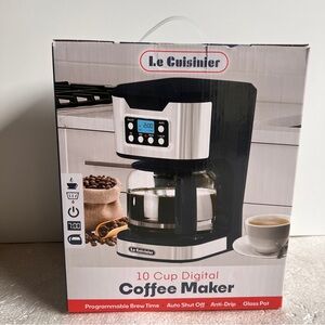 Light Blue and Silver 10-Cup Digital Coffee Maker